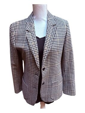 Pendleton 100% Virgin Wool Blazer Houndstooth Made in USA. See measurements.